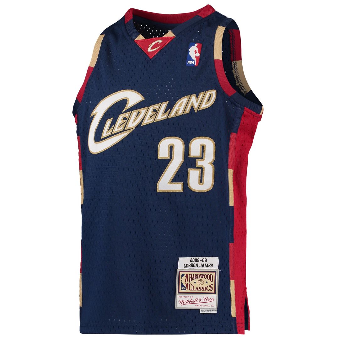 LeBron James Cleveland Cavaliers Mitchell & Ness Youth 2008-09 Hardwood Classics Swingman Jersey - Navy | NBA Fan Gear