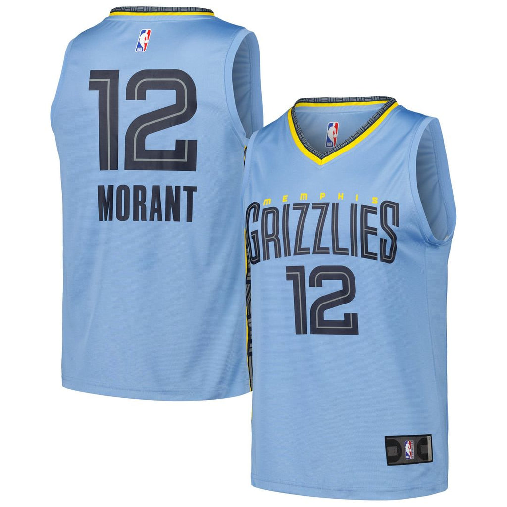 Ja Morant Memphis Grizzlies Fanatics Fast Break Replica Player Jersey - Statement Edition - Light Blue | NBA Fan Gear