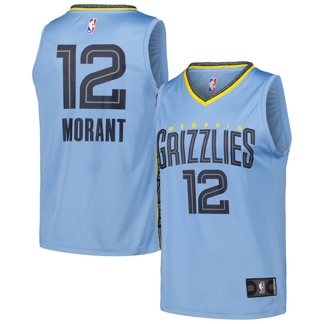 Ja Morant Memphis Grizzlies Fanatics Fast Break Replica Player Jersey - Statement Edition - Light Blue | NBA Fan Gear