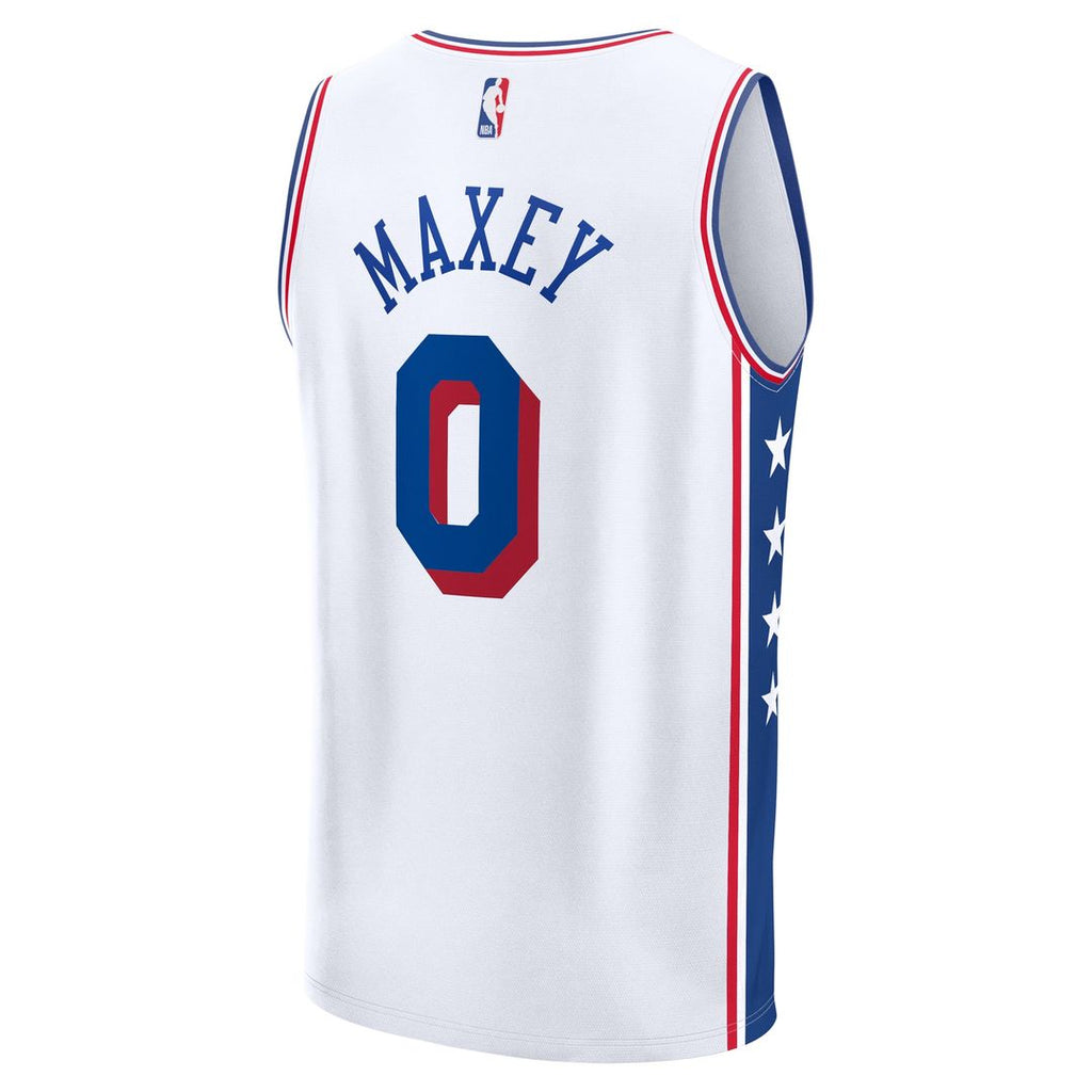 Tyrese Maxey Philadelphia 76ers Fanatics Fast Break Replica Player Jersey - Association Edition - White | NBA Fan Gear