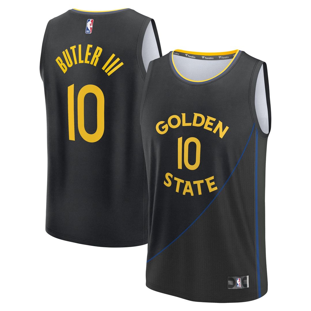 Jimmy Butler III Golden State Warriors Fanatics Fast Break Replica Player Jersey - Statement Edition - Black | NBA Fan Gear