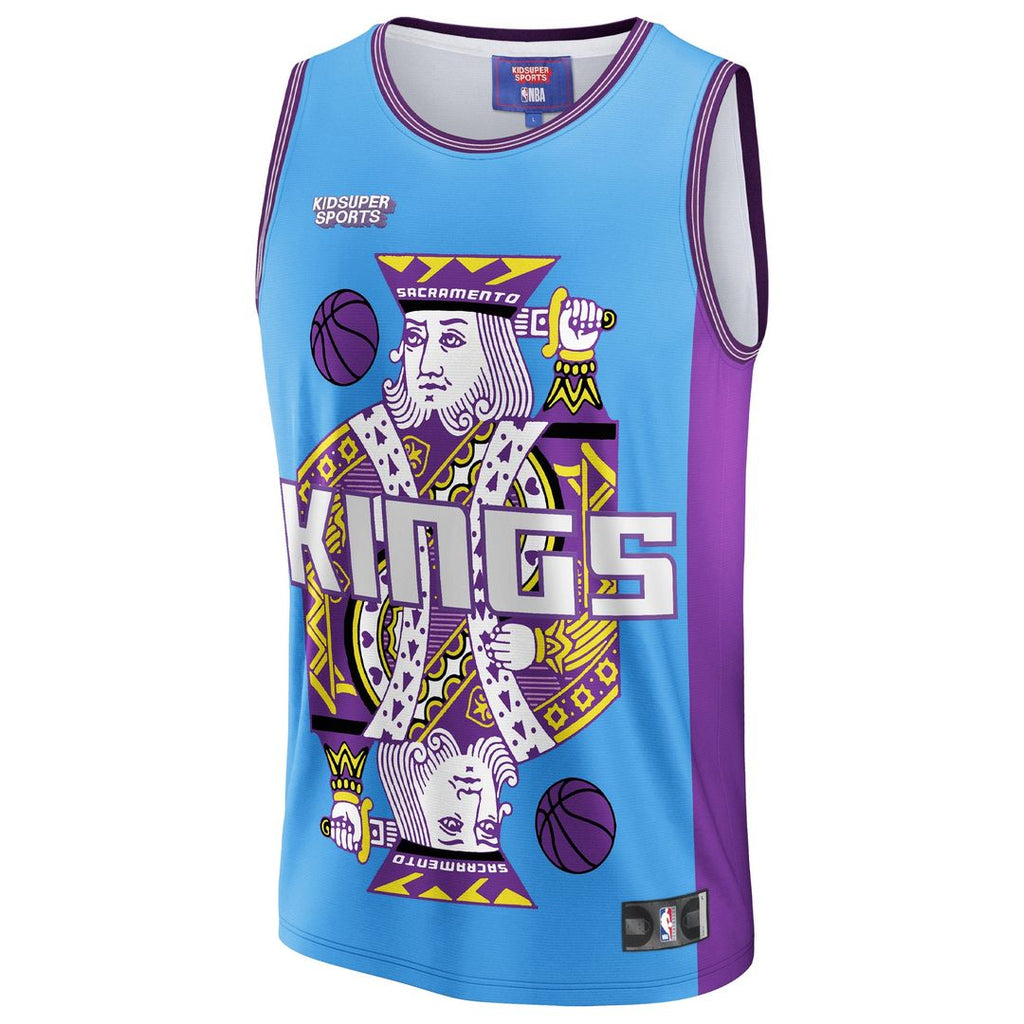 Sacramento Kings NBA & KidSuper Studios by Fanatics Unisex Hometown Jersey - Blue | NBA x KidSuper Fan Gear