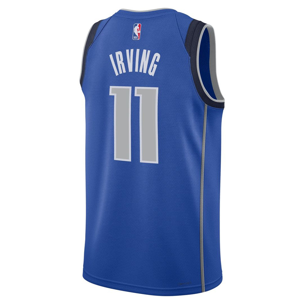 Kyrie Irving Dallas Mavericks Nike Unisex Badge Swingman Replica Jersey - Icon Edition - Blue | NBA Fan Gear