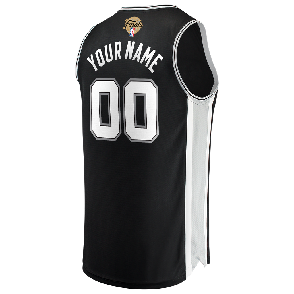 San Antonio Spurs Fanatics 2026 NBA Finals Patch Fast Break Custom Jersey - Black - Icon Edition | Fan Gear