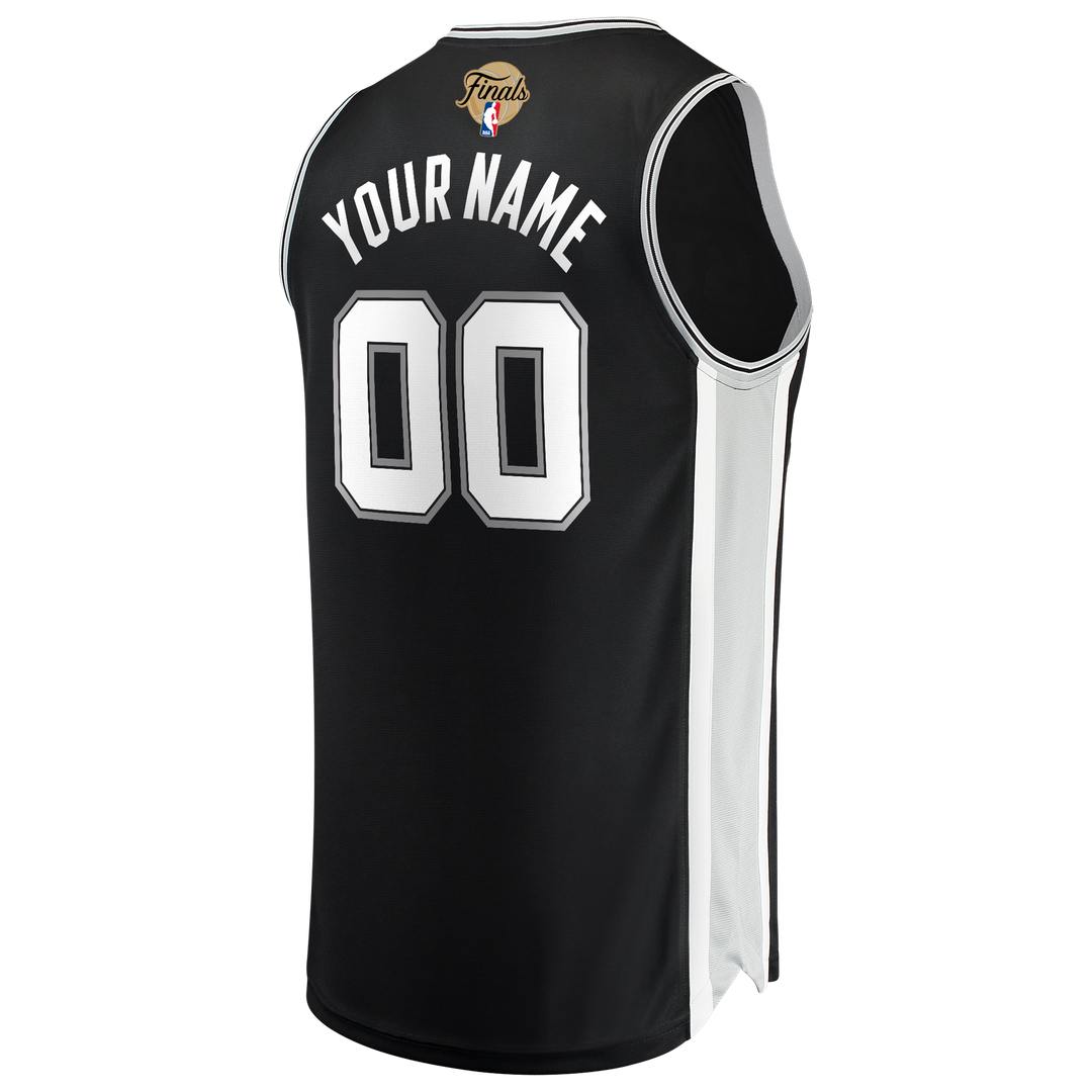 San Antonio Spurs Fanatics 2026 NBA Finals Patch Fast Break Custom Jersey - Black - Icon Edition | Fan Gear
