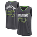 Minnesota Timberwolves Fanatics Youth Custom Fast Break Jersey - Statement Edition - Black | NBA Fan Gear