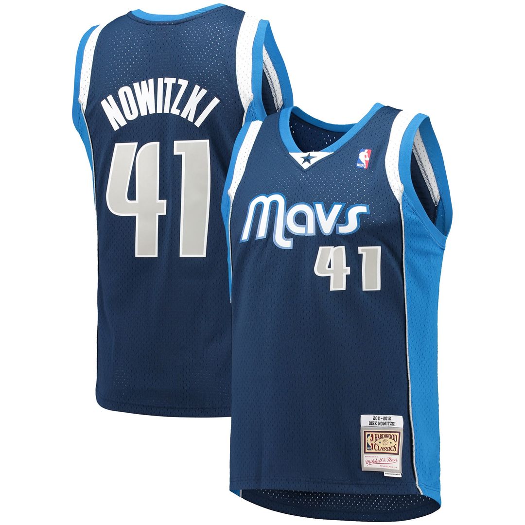 Dirk Nowitzki Dallas Mavericks Mitchell & Ness 2011/ 12 Hardwood Classics Swingman Jersey - Navy | NBA Fan Gear
