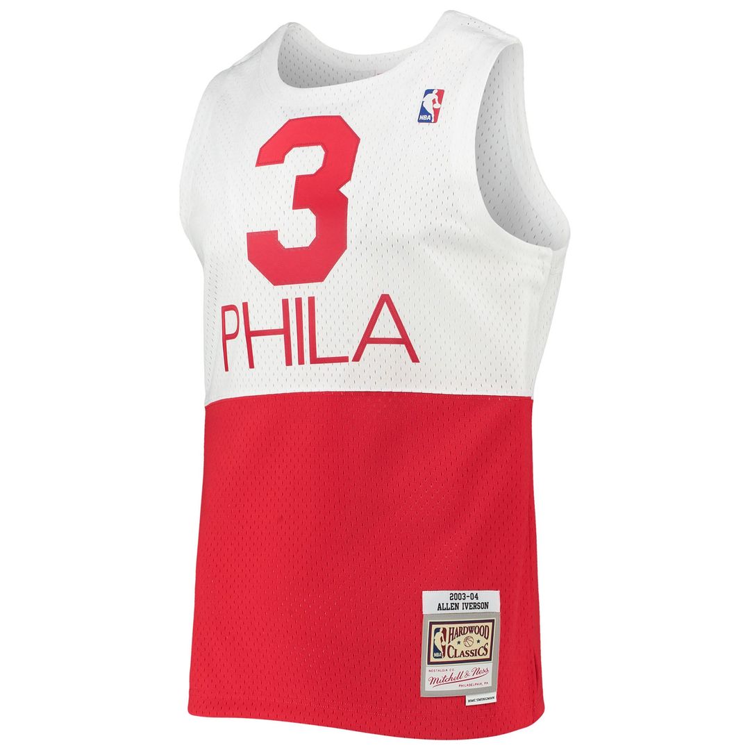 Allen Iverson Philadelphia 76ers Mitchell & Ness 2003/ 2004 Hardwood Classics Swingman Jersey - White | NBA Fan Gear
