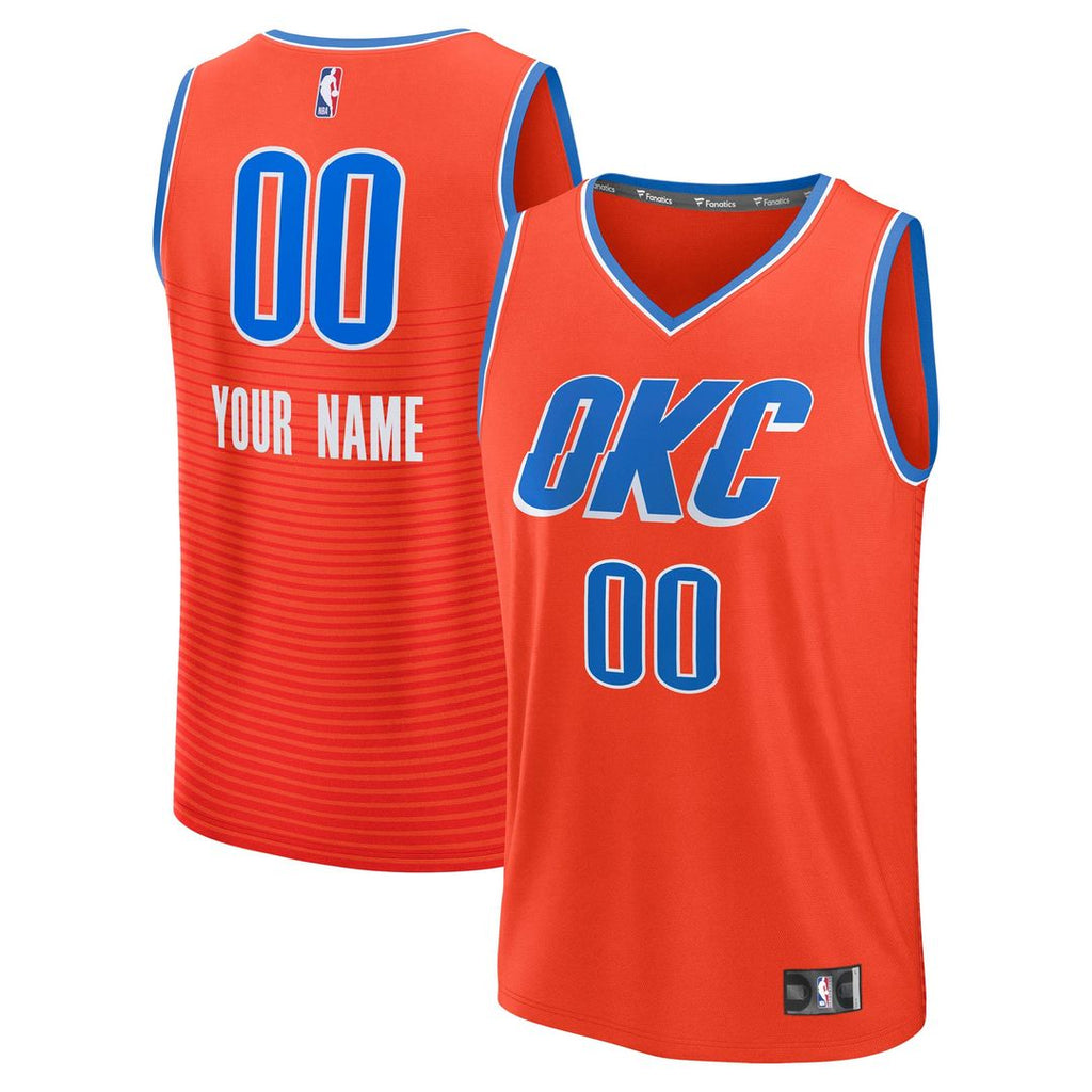 Oklahoma City Thunder Fanatics Fast Break Custom Jersey - Statement Edition - Orange | NBA Fan Gear