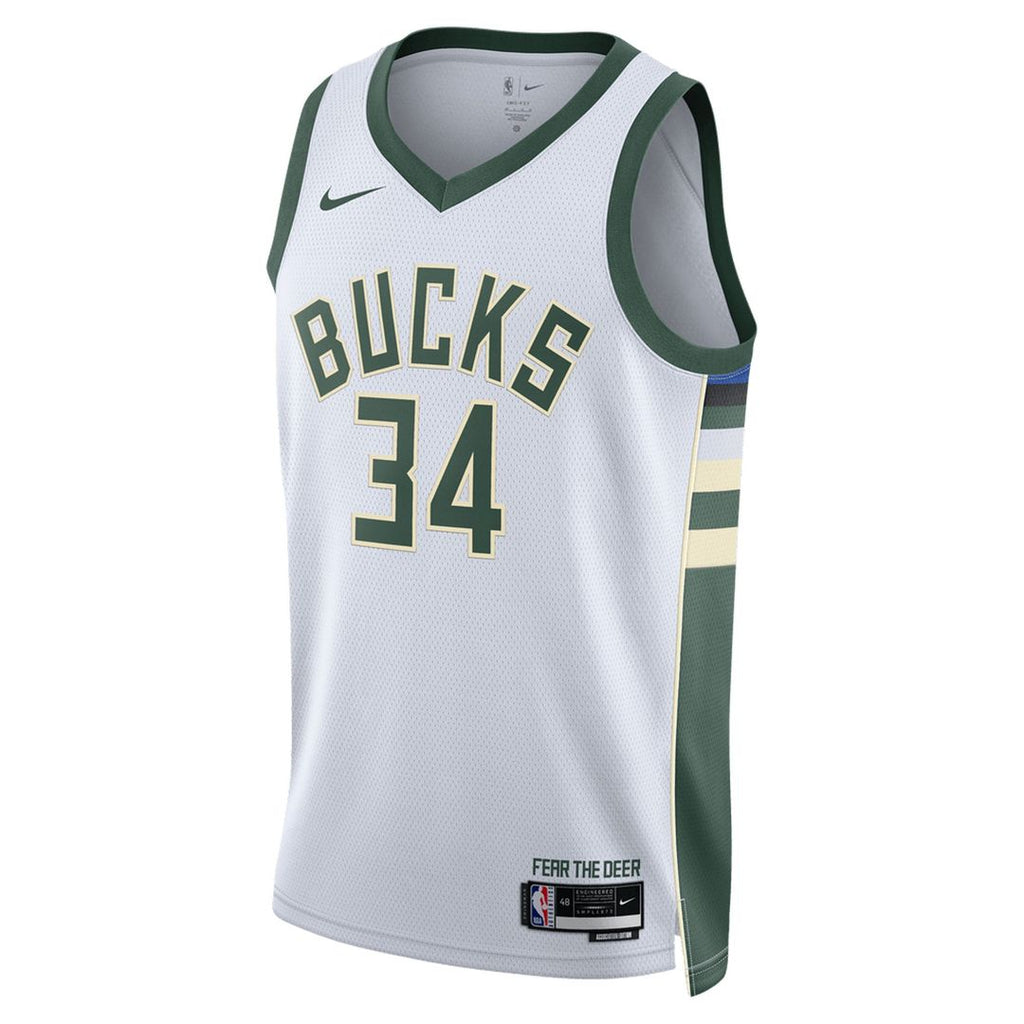 Giannis Antetokounmpo Milwaukee Bucks Nike Unisex Swingman Jersey - Association Edition - White | NBA Fan Gear