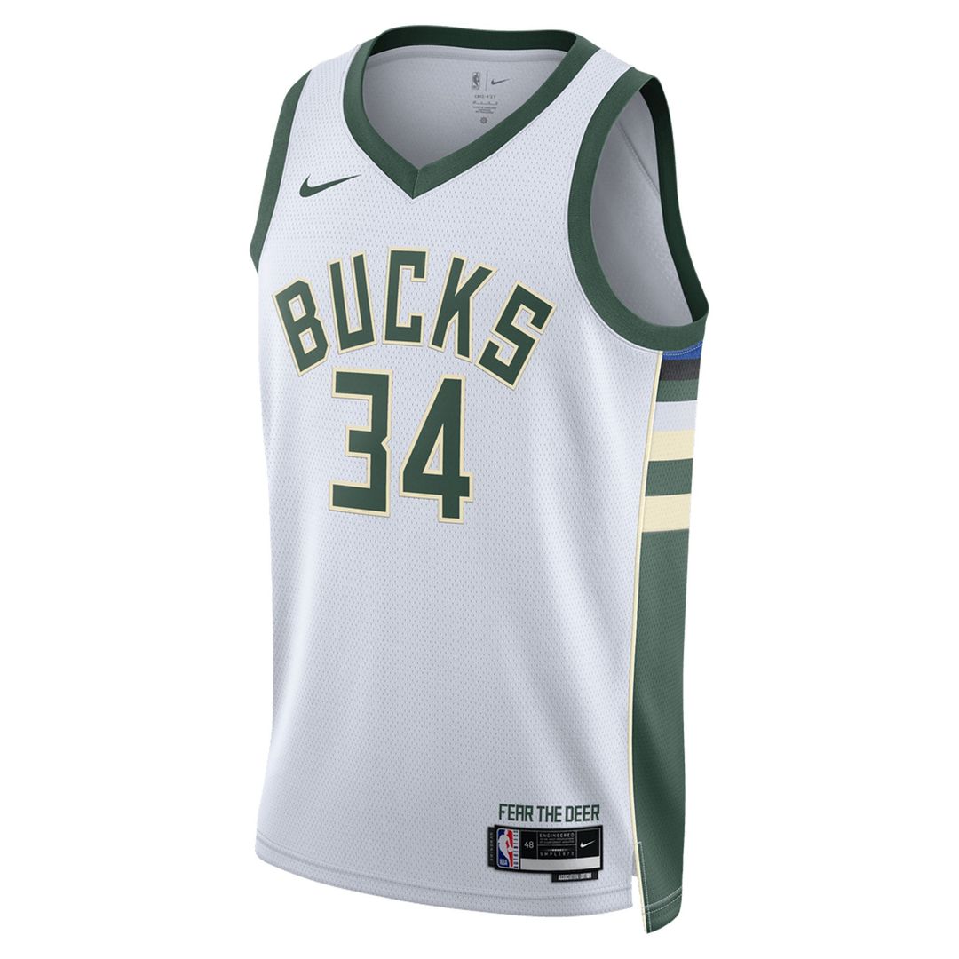 Giannis Antetokounmpo Milwaukee Bucks Nike Unisex Swingman Jersey - Association Edition - White | NBA Fan Gear