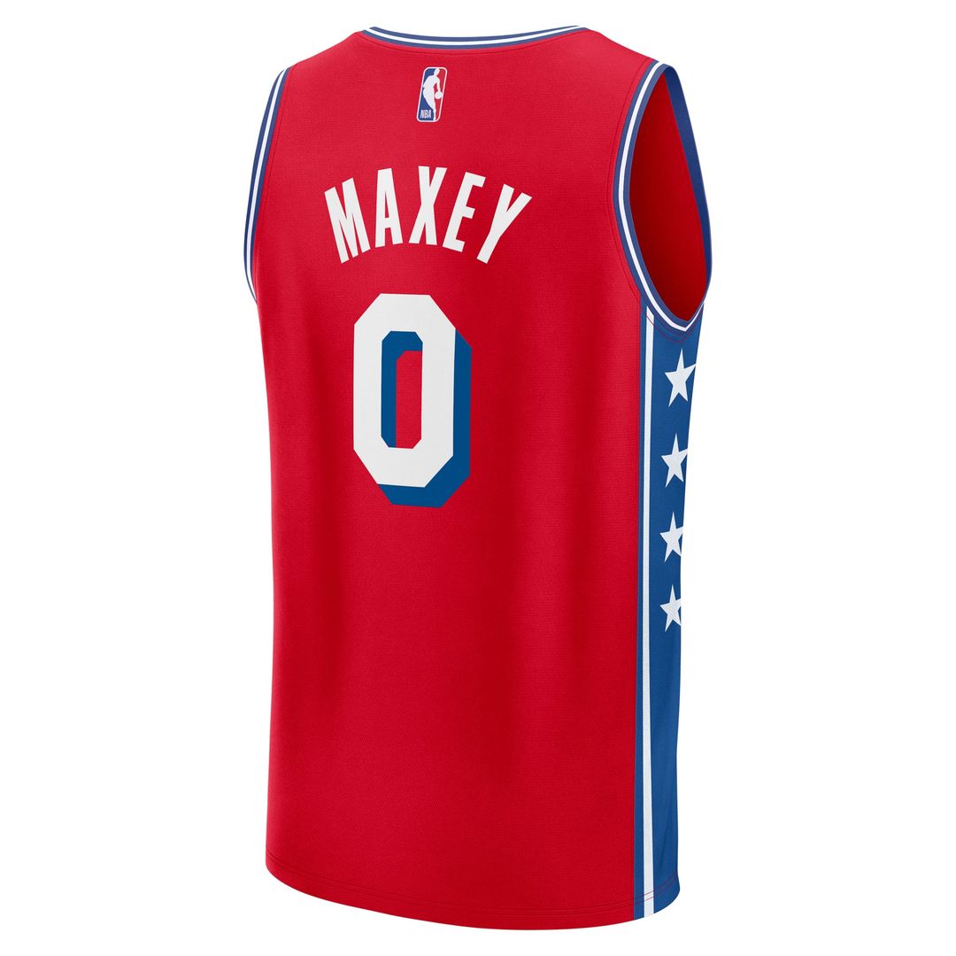 Tyrese Maxey Philadelphia 76ers Fanatics Fast Break Replica Player Jersey - Statement Edition - Red | NBA Fan Gear