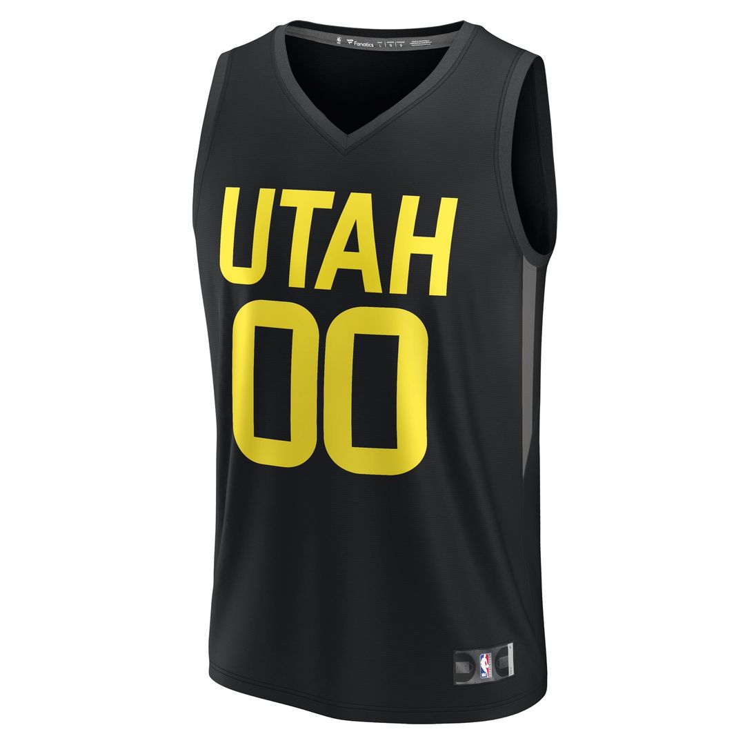 Utah Jazz Fanatics Youth Fast Break Replica Custom Jersey - Statement Edition - Black | NBA Fan Gear