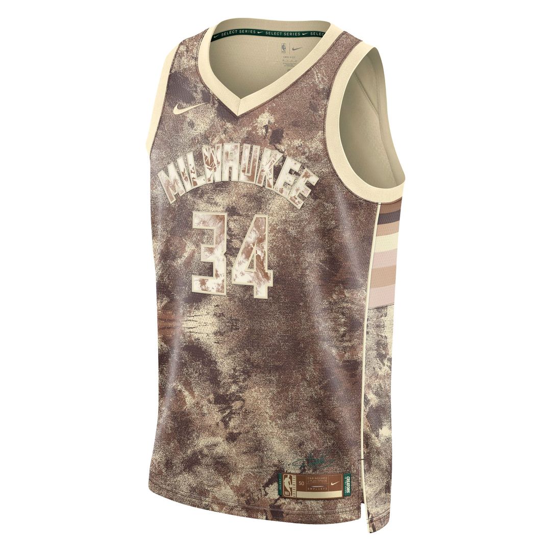 Giannis Antetokounmpo Milwaukee Bucks Nike Unisex Select Series Swingman Jersey - Brown | NBA Fan Gear
