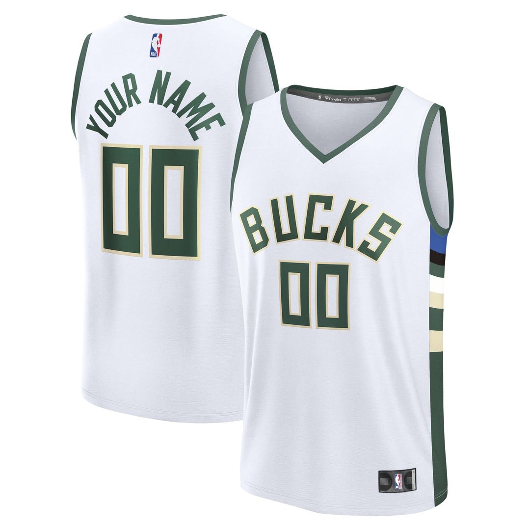 Milwaukee Bucks Fanatics Youth Fast Break Custom Replica Jersey - Black - Statement Edition | NBA Fan Gear