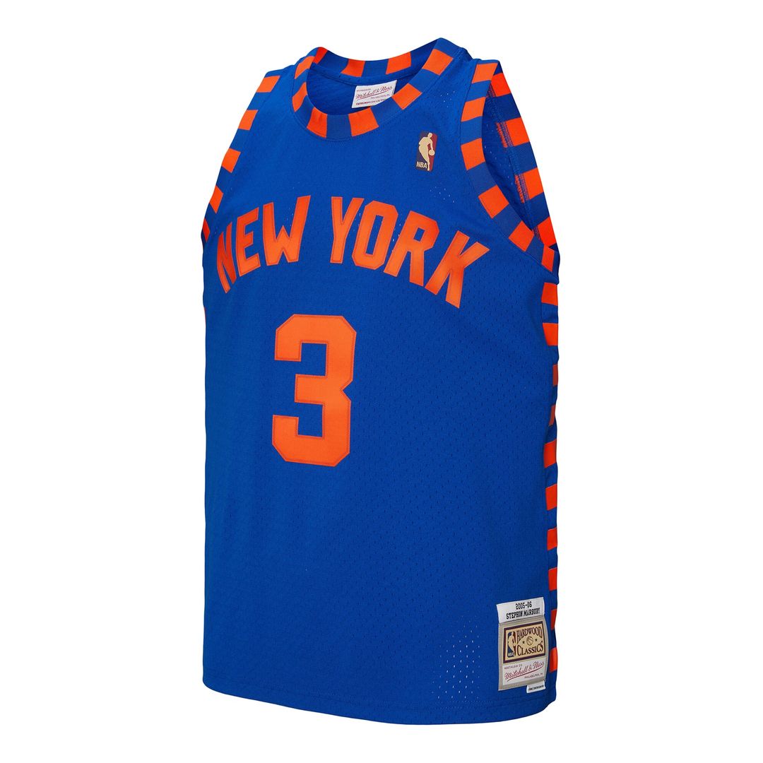 Stephon Marbury New York Knicks Mitchell & Ness 2005/ 06 Hardwood Classics Swingman Jersey - Blue | NBA Fan Gear