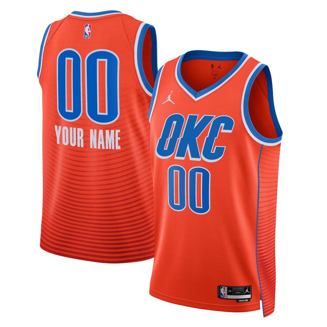 Oklahoma City Thunder Jordan Brand Unisex 2022/ 23 Swingman Custom Jersey - Statement Edition - Orange | NBA Fan Gear
