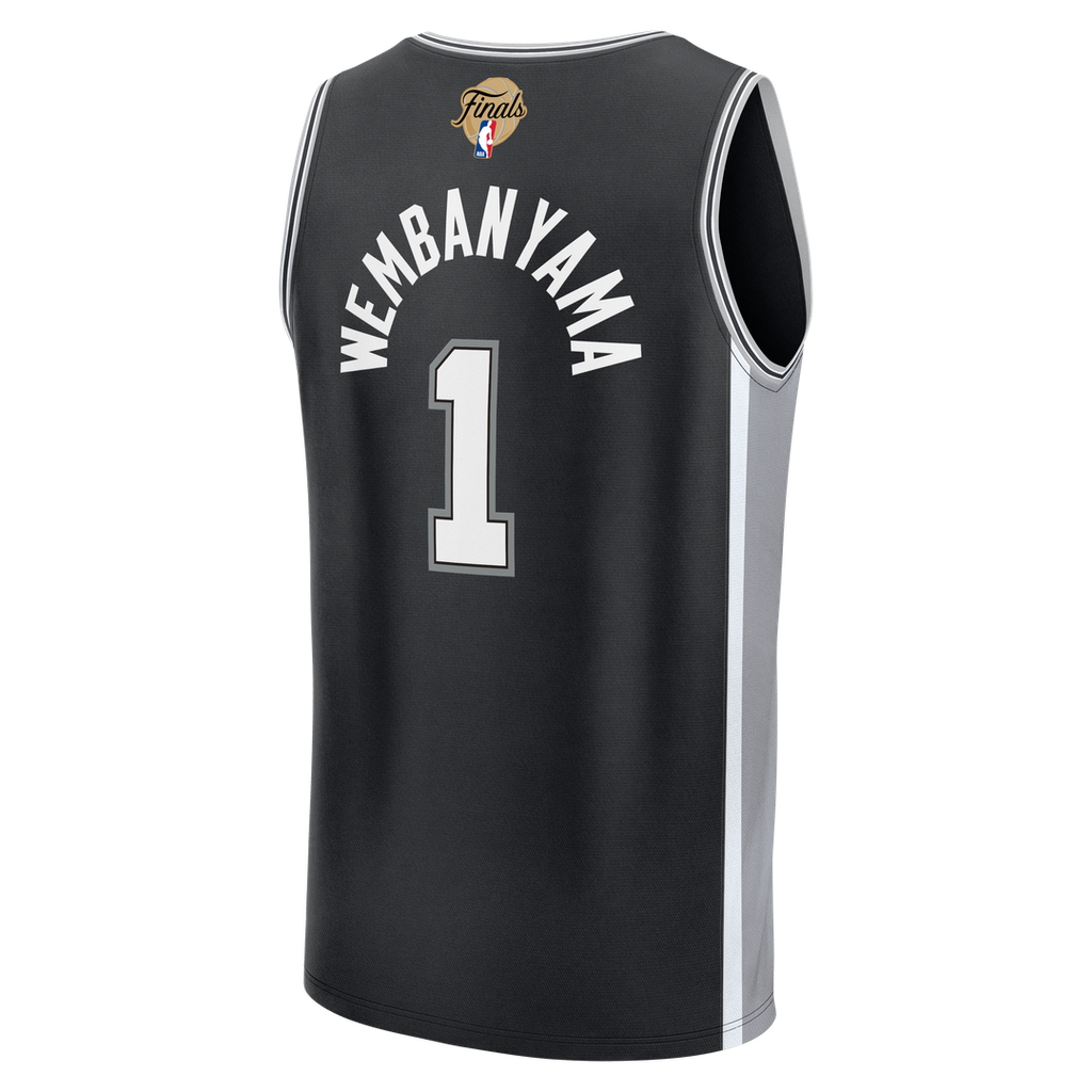 Victor Wembanyama San Antonio Spurs Fanatics Youth 2026 NBA Finals Patch Fast Break Replica Jersey - Black - Icon Edition | Fan Gear