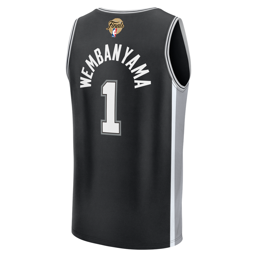 Victor Wembanyama San Antonio Spurs Fanatics Youth 2026 NBA Finals Patch Fast Break Replica Jersey - Black - Icon Edition | Fan Gear