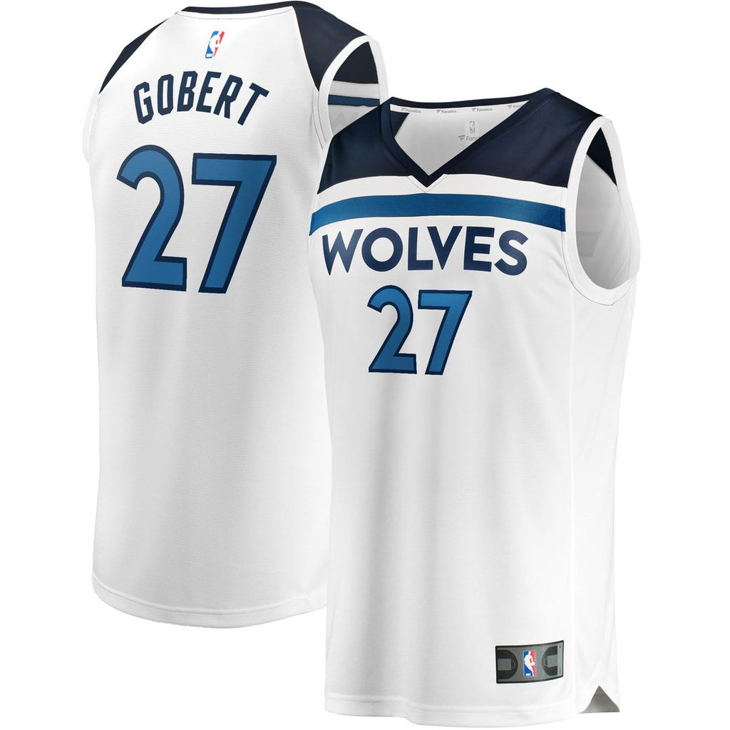 Rudy Gobert Minnesota Timberwolves Fanatics Fast Break Replica Player Jersey - Association Edition - White | NBA Fan Gear