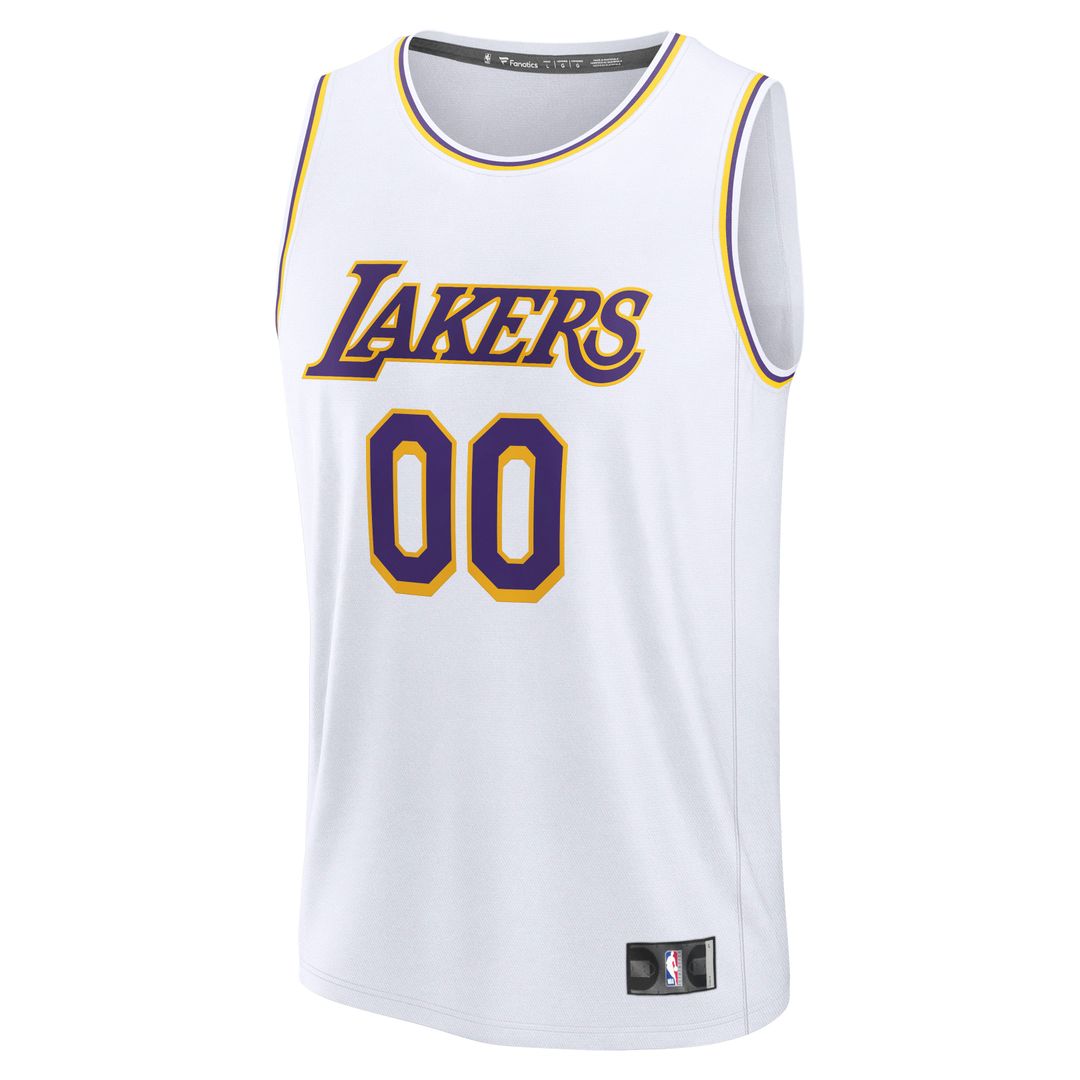 Los Angeles Lakers Fanatics Fast Break Custom Replica Jersey - Association Edition - White | NBA Fan Gear
