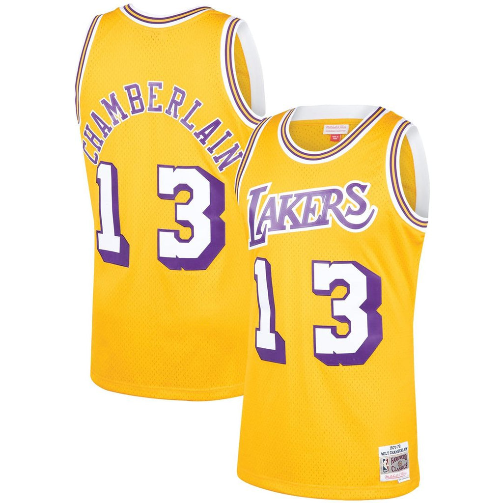 Wilt Chamberlain Los Angeles Lakers Mitchell & Ness 1971/ 72 Hardwood Classics Swingman Jersey - Gold | NBA Fan Gear