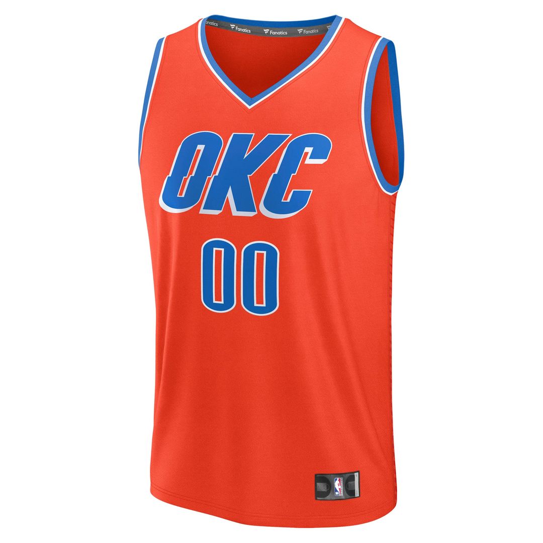 Oklahoma City Thunder Fanatics Youth Fast Break Custom Jersey - Statement Edition - Orange | NBA Fan Gear