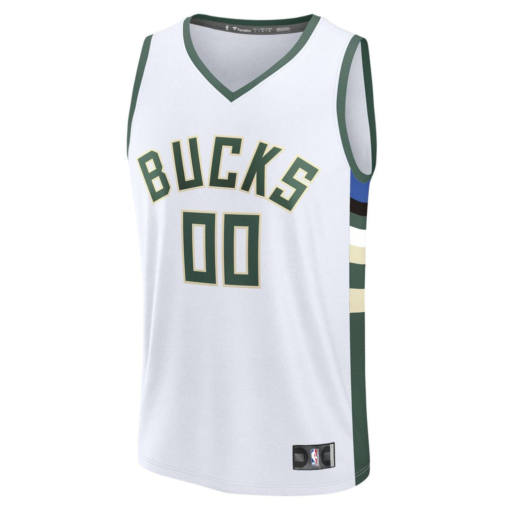 Milwaukee Bucks Fanatics Fast Break Custom Jersey - Association Edition - White | NBA Fan Gear