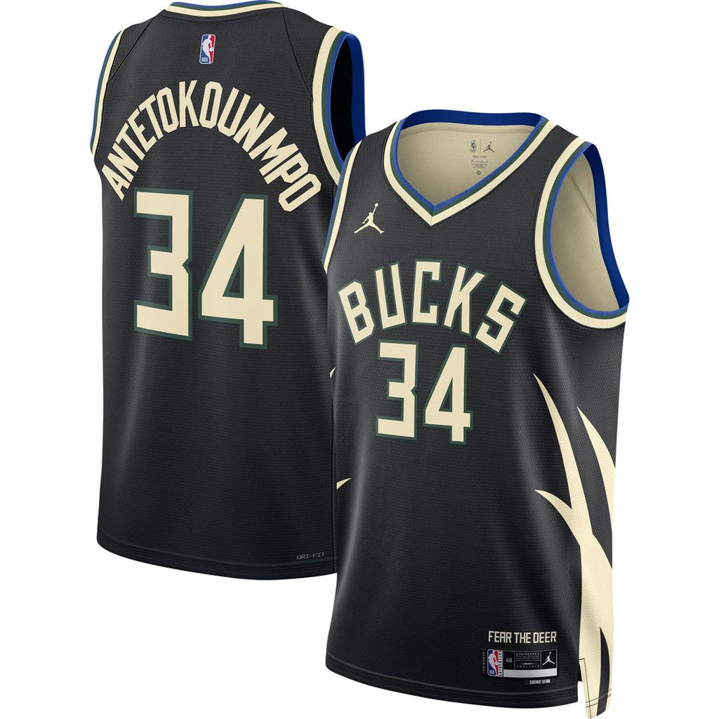 Giannis Antetokounmpo Milwaukee Bucks Jordan Brand Unisex Swingman Jersey - Statement Edition - Black | NBA Fan Gear