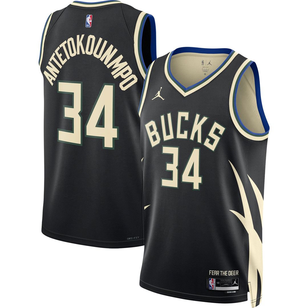Giannis Antetokounmpo Milwaukee Bucks Jordan Brand Unisex Swingman Jersey - Statement Edition - Black | NBA Fan Gear