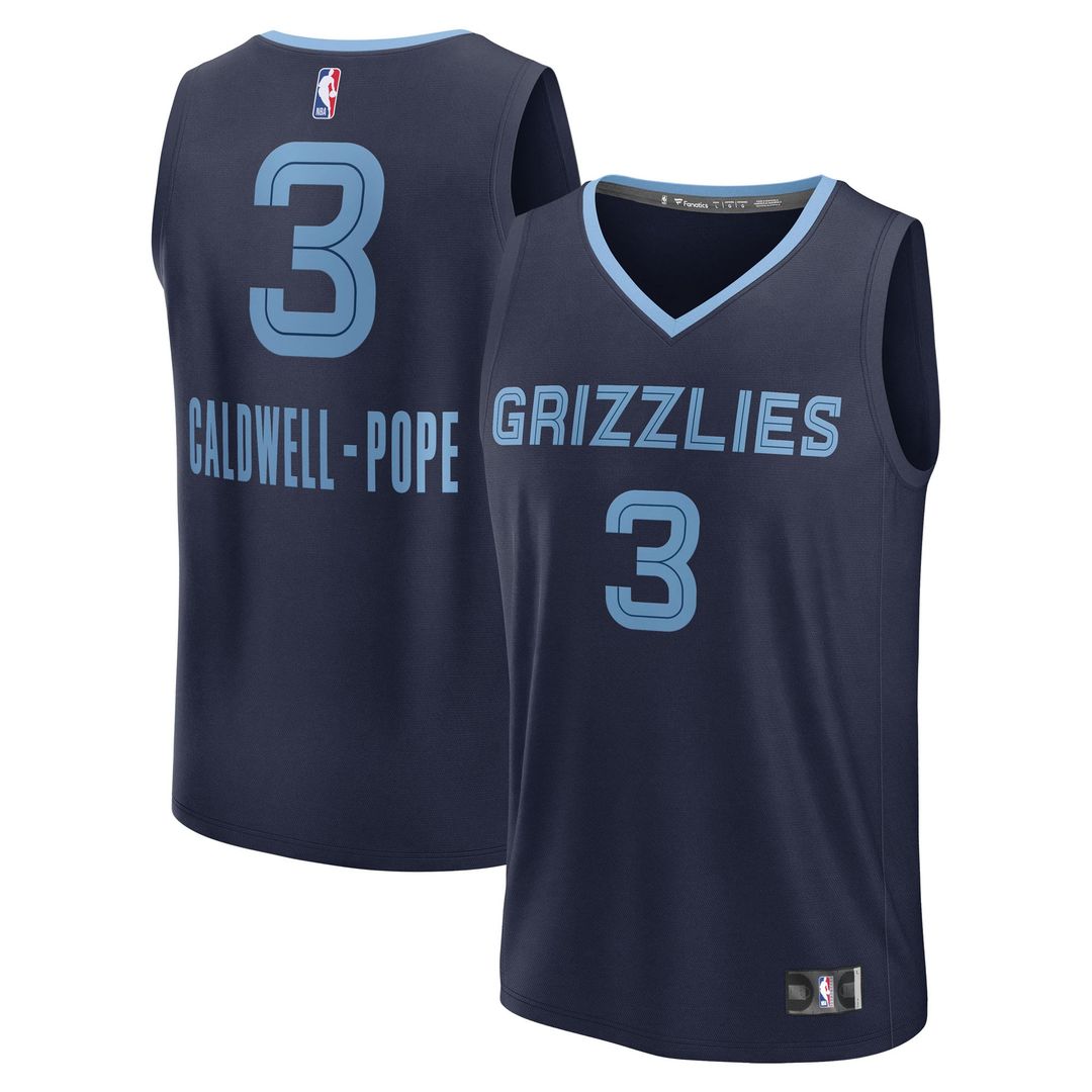 Kentavious Caldwell-Pope Memphis Grizzlies Fanatics Fast Break Replica Player Jersey - Icon Edition - Navy | NBA Fan Gear