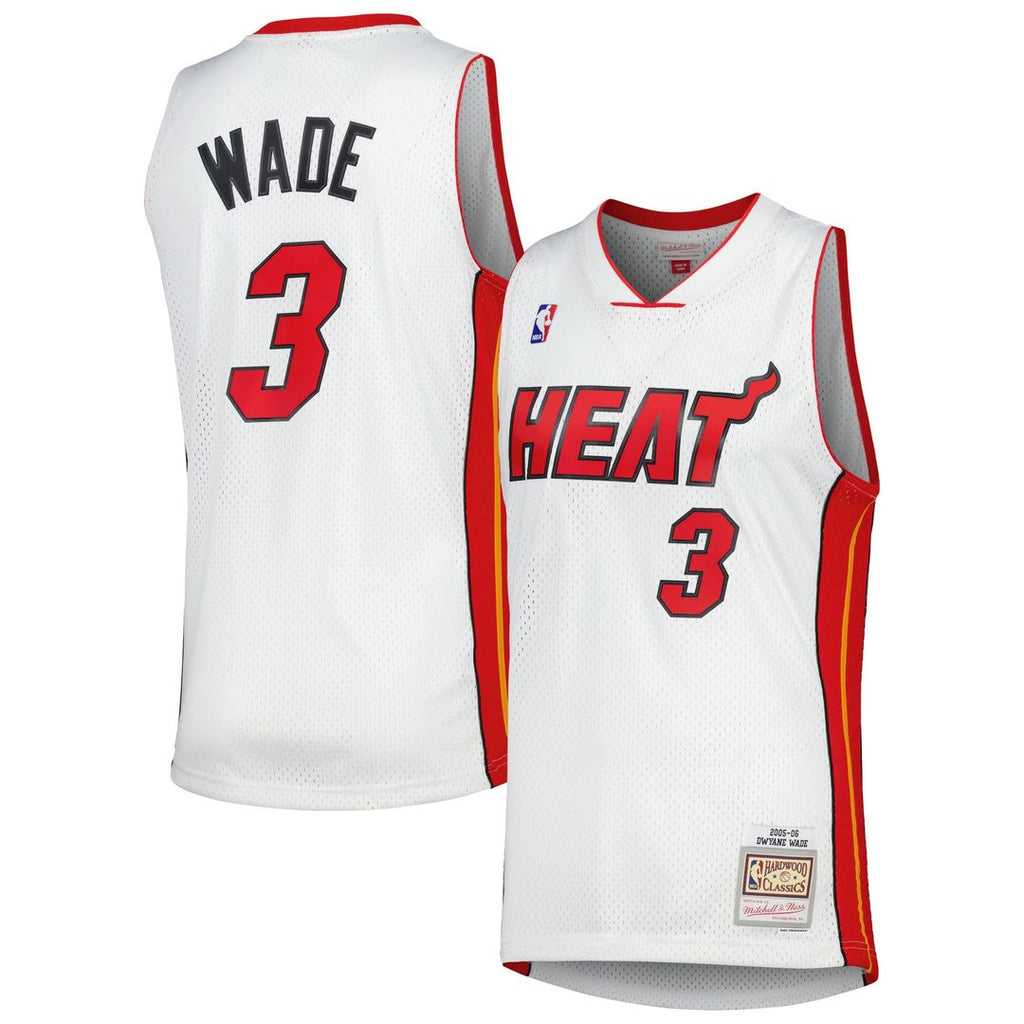 Dwyane Wade Miami Heat Mitchell & Ness 2005/ 06 Hardwood Classics Swingman Jersey - White | NBA Fan Gear