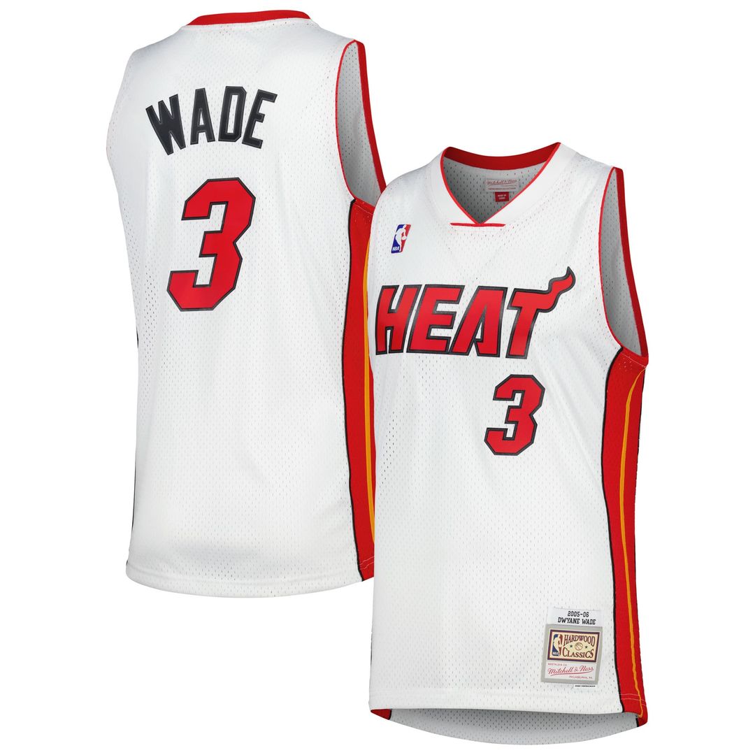 Dwyane Wade Miami Heat Mitchell & Ness 2005/ 06 Hardwood Classics Swingman Jersey - White | NBA Fan Gear