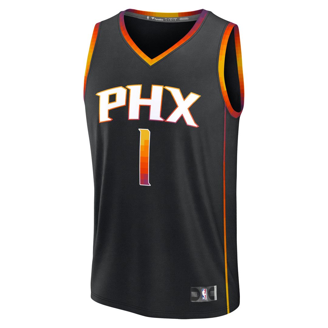 Devin Booker Phoenix Suns Fanatics Youth Fast Break Replica Player Jersey - Statement Edition - Black | NBA Fan Gear