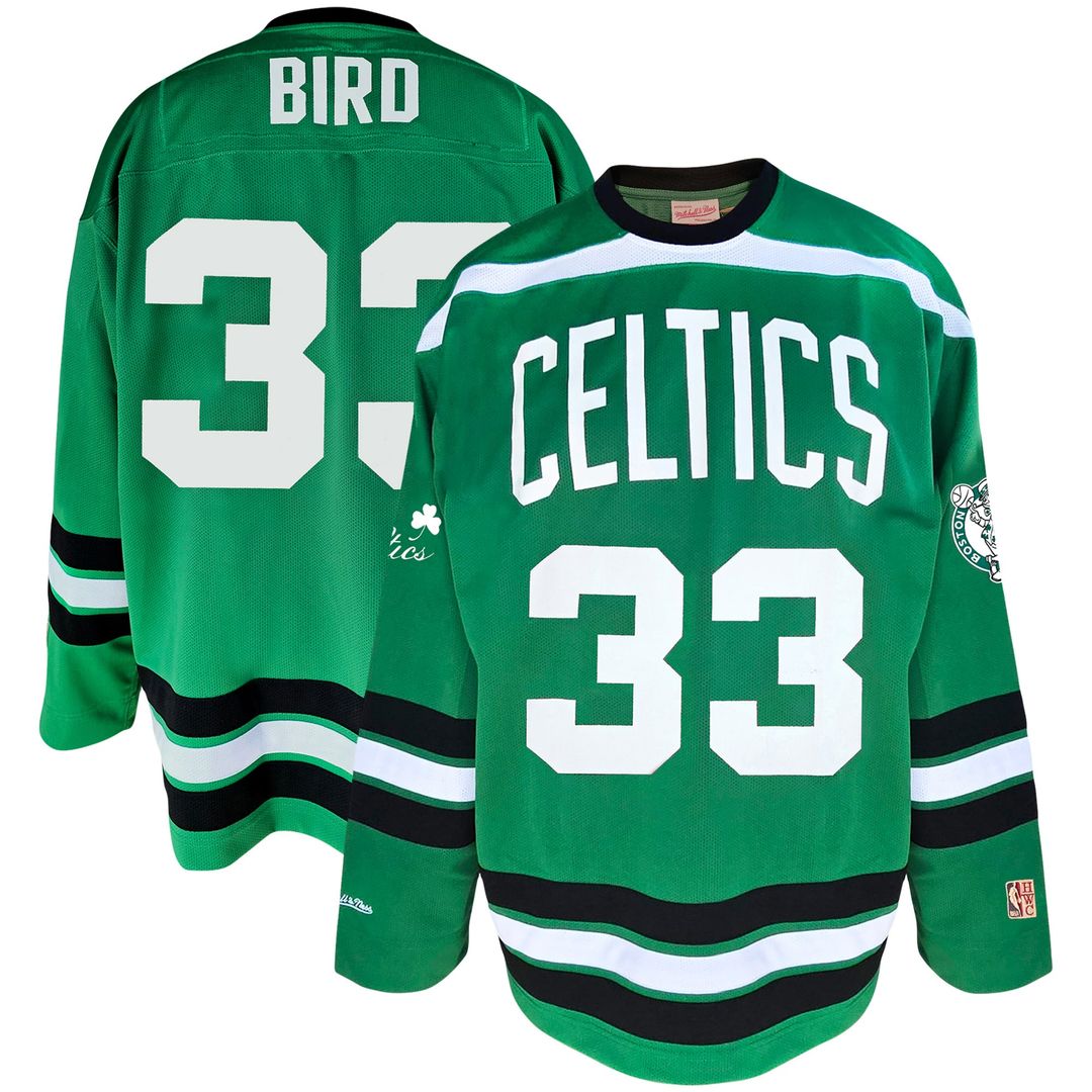 Larry Bird Boston Celtics Mitchell & Ness Big & Tall NBA Hockey Jersey - Kelly Green | Fan Gear