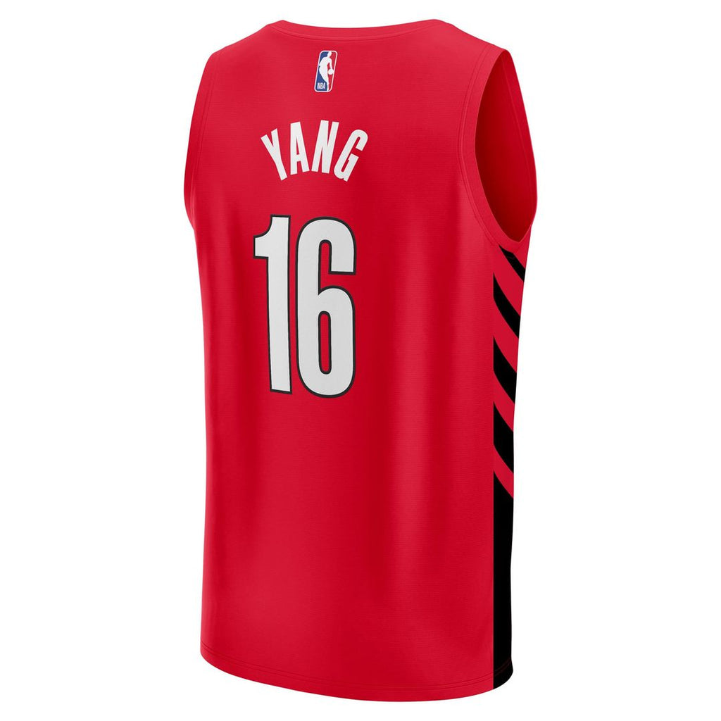 Yang Hansen Portland Trail Blazers Fanatics Fast Break Replica Jersey - Red - Statement Edition | NBA Fan Gear