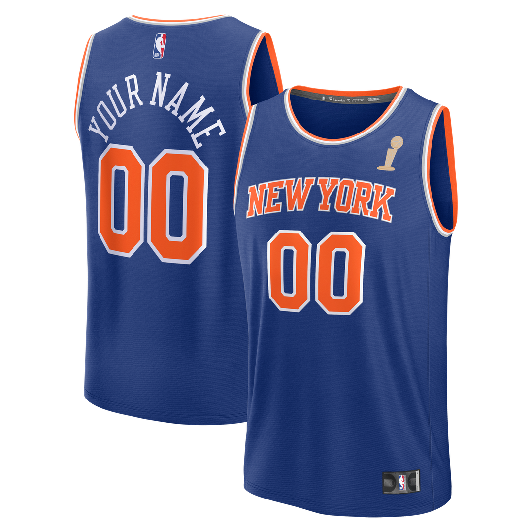 New York Knicks Fanatics 2026 NBA Finals Champions Fast Break Custom Jersey - Icon Edition - Blue | Fan Gear