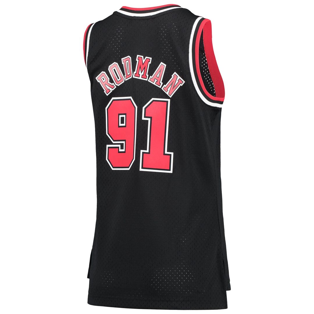 Dennis Rodman Chicago Bulls Mitchell & Ness Women's Hardwood Classics Swingman Jersey - Black | NBA Fan Gear