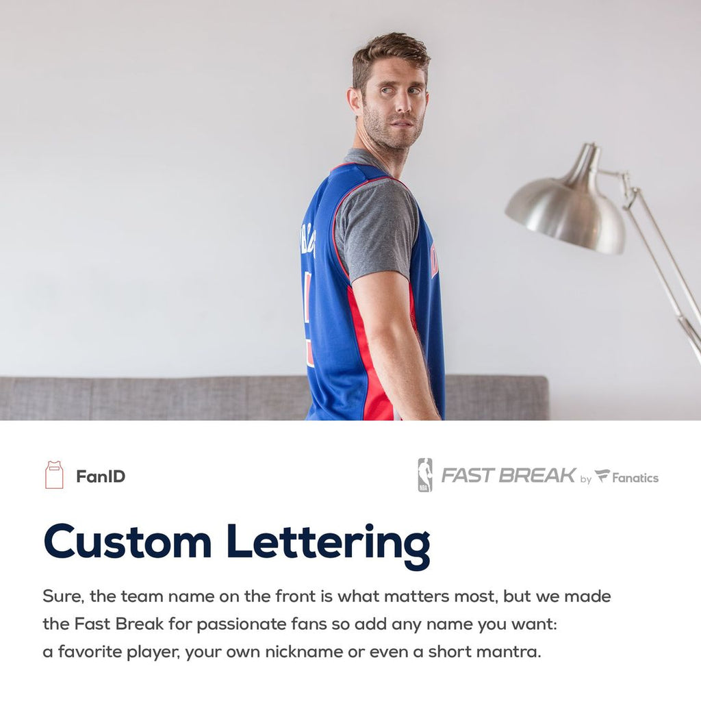 Detroit Pistons Fanatics Fast Break Custom Replica Jersey White - Association Edition | NBA Fan Gear