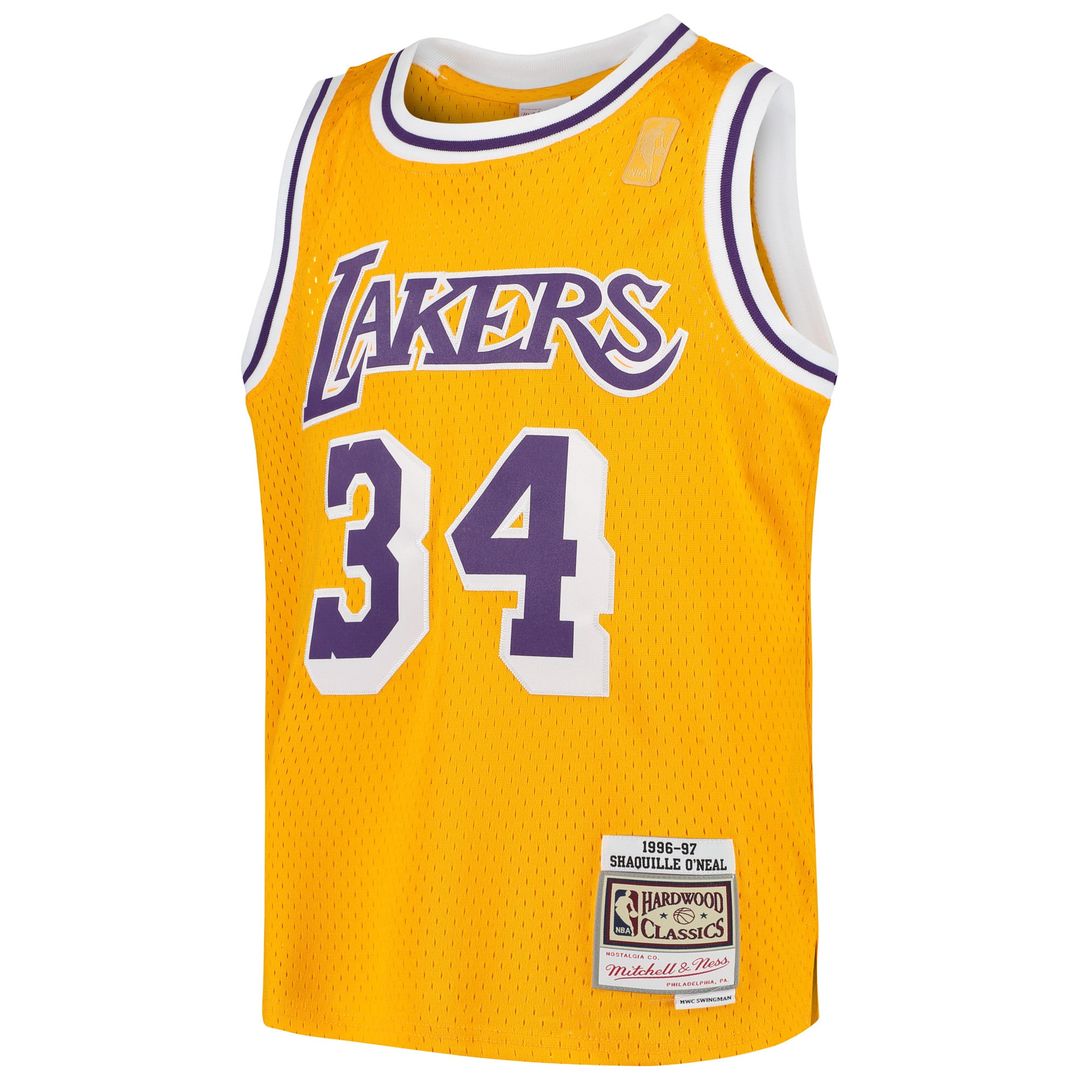 Shaquille O'Neal Los Angeles Lakers Mitchell & Ness Youth Swingman Throwback Jersey - Gold | NBA Fan Gear