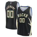 Milwaukee Bucks Fanatics Custom Fast Break Jersey - Statement Edition - Black | NBA Fan Gear