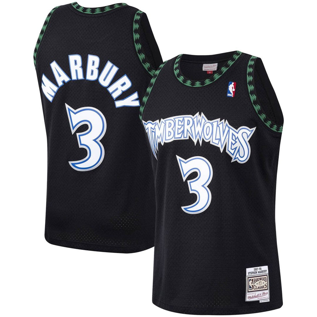 Stephon Marbury Minnesota Timberwolves Mitchell & Ness 1997/ 98 Hardwood Classics Swingman Jersey - Black | NBA Fan Gear