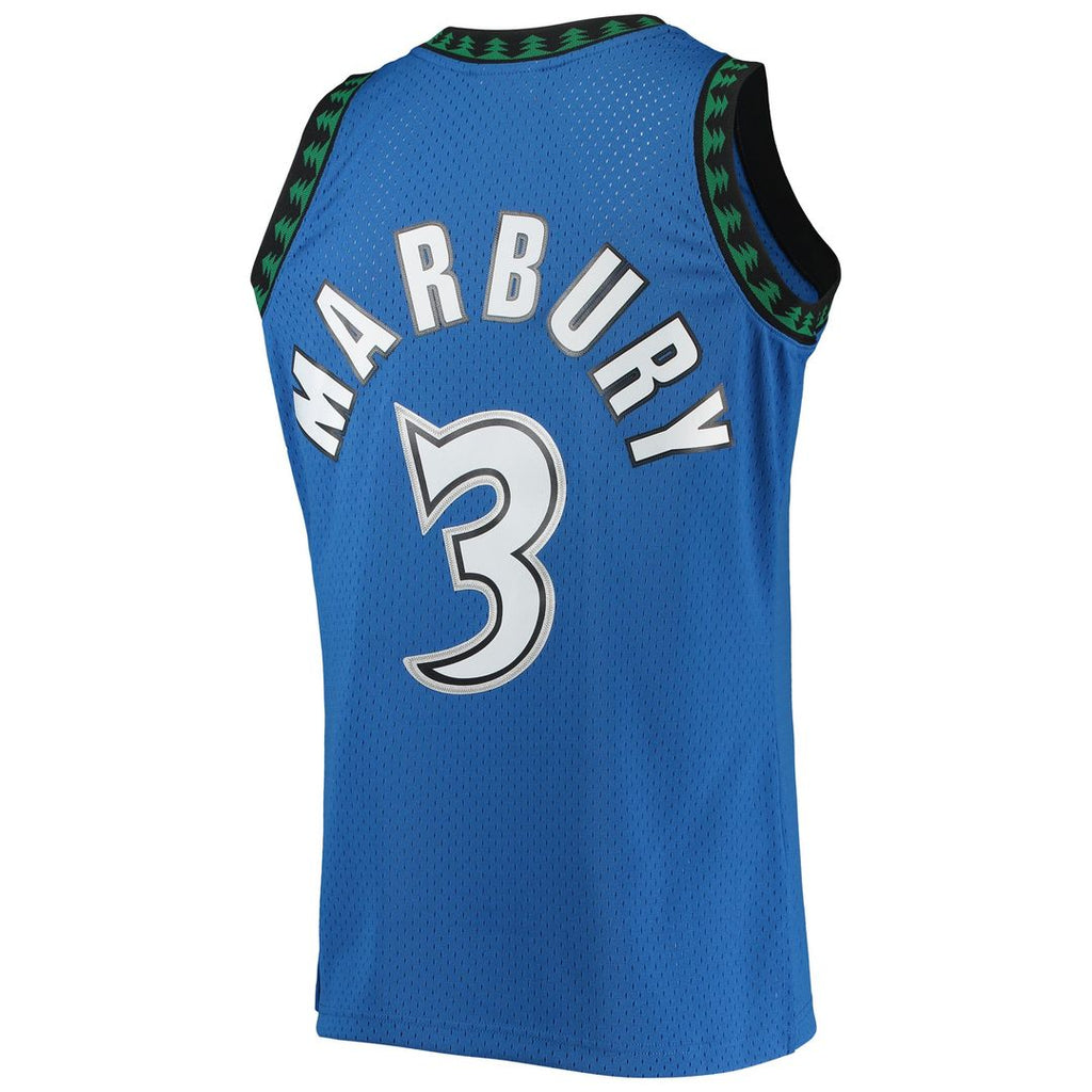 Stephon Marbury Minnesota Timberwolves Mitchell & Ness 1996/ 97 Hardwood Classics Swingman Jersey - Blue | NBA Fan Gear