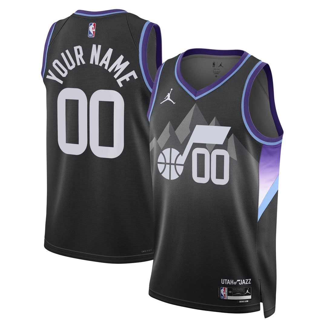 Utah Jazz Jordan Brand Unisex 2024/ 25 Custom Swingman Jersey - Statement Edition - Black | NBA Fan Gear