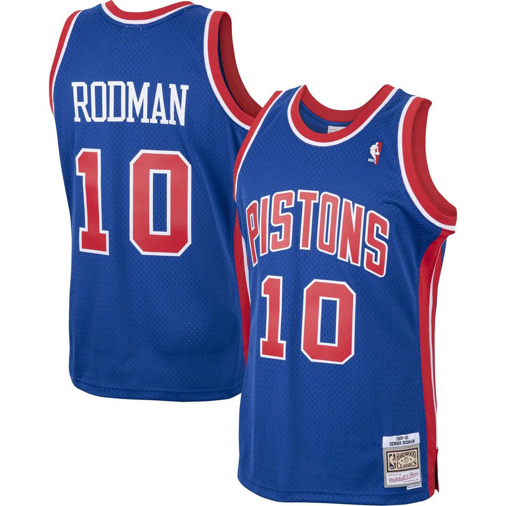 Dennis Rodman Detroit Pistons Mitchell & Ness 1988/ 89 Hardwood Classics Swingman Jersey - Royal | NBA Fan Gear