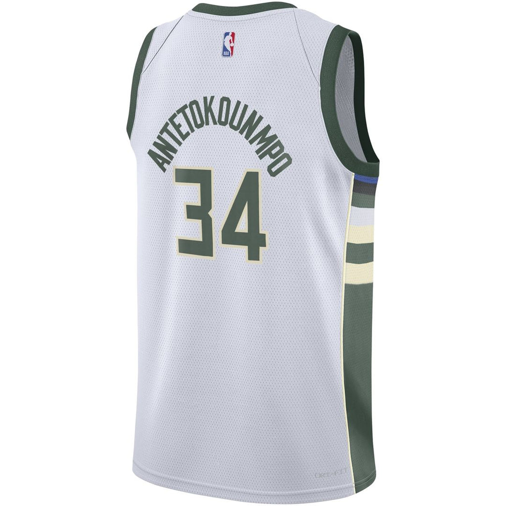 Giannis Antetokounmpo Milwaukee Bucks Nike Youth Swingman Jersey - Association Edition - White | NBA Fan Gear