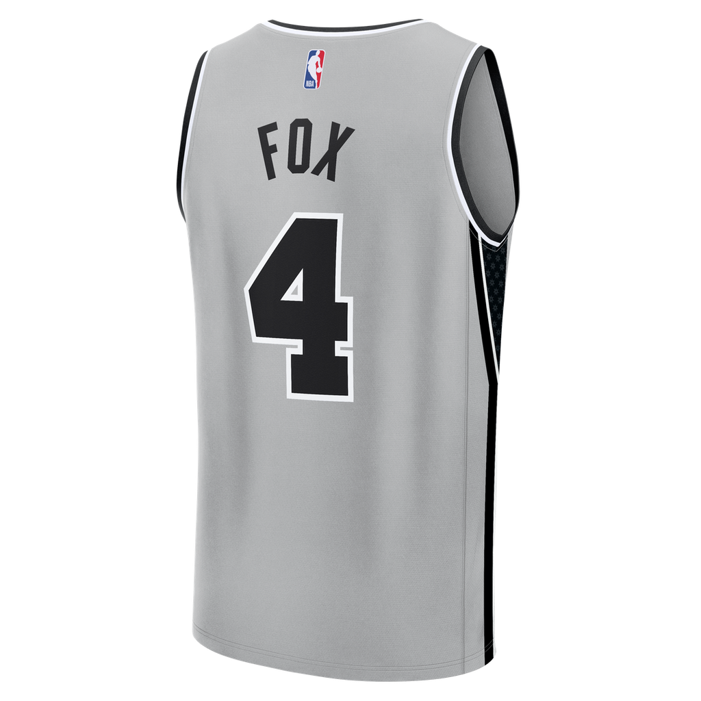De'Aaron Fox San Antonio Spurs Fanatics Youth Fast Break Jersey - Statement Edition - Silver | NBA Fan Gear