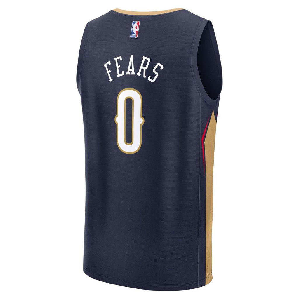 Jeremiah Fears New Orleans Pelicans Fanatics 2025 NBA Draft First Round Pick Fast Break Replica Jersey - Icon Edition - Navy | Fan Gear