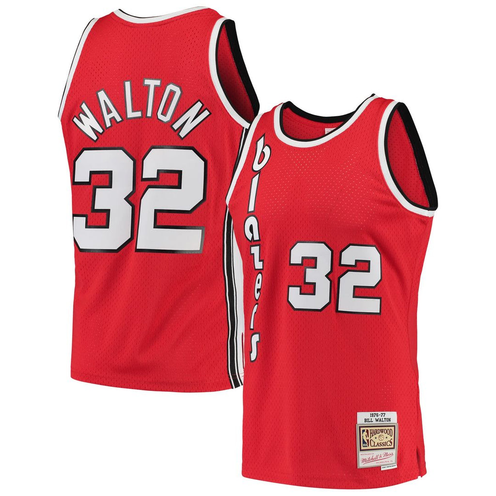 Bill Walton Portland Trail Blazers Mitchell & Ness 1976/ 77 Hardwood Classics Swingman Jersey - Red | NBA Fan Gear