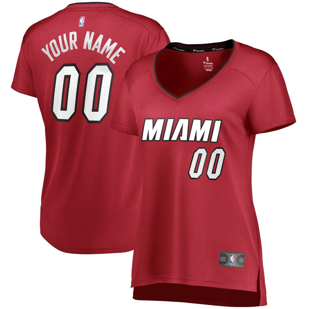 Miami Heat Fanatics Women's Fast Break Replica Custom Jersey Wine - Statement Edition | NBA Fan Gear